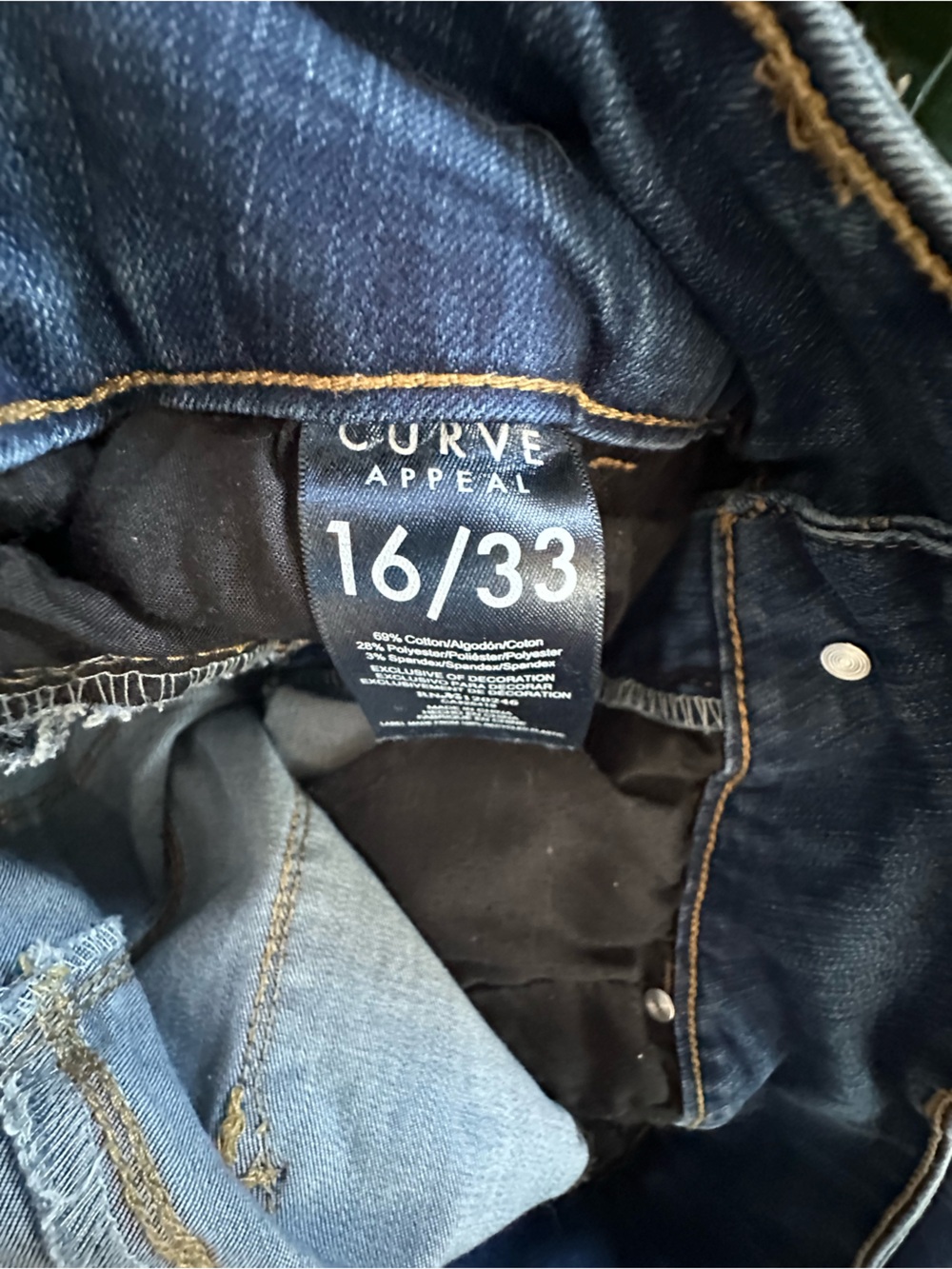 Curve Appeal Scott High Rise Skinny Jeans 16/33 Stretch Y2K Double Button - Picture 14 of 14